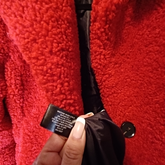 LIZ Claibourne Outerwear Fuzzy Button up Teddy Jacket - Picture 7 of 12